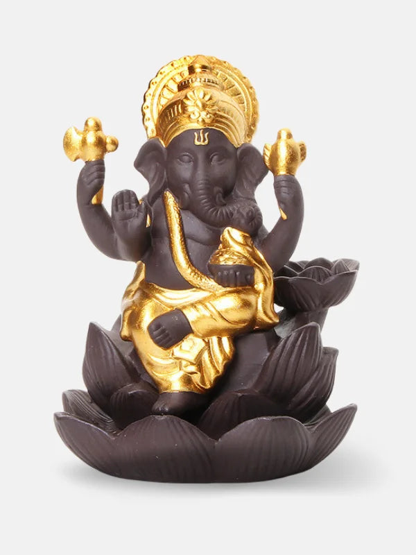 Lord Ganesh incense burner - Gold