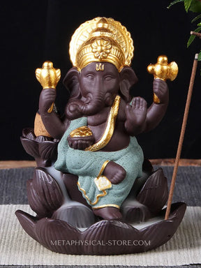 Lord Ganesh incense burner - Green
