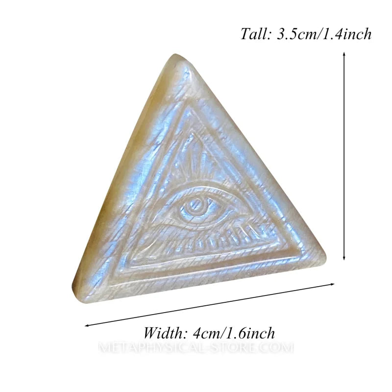 Moonstone Evil Eye Triangle - Moonstone