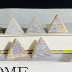 Moonstone Evil Eye Triangle - Moonstone