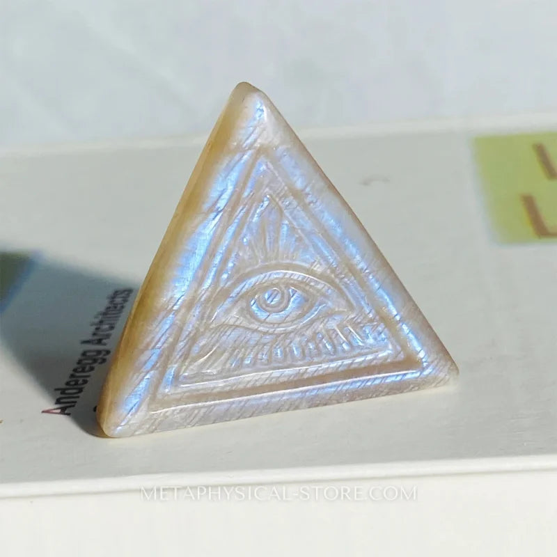 Moonstone Evil Eye Triangle - Moonstone