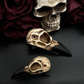 Raven Skull Hair Clip