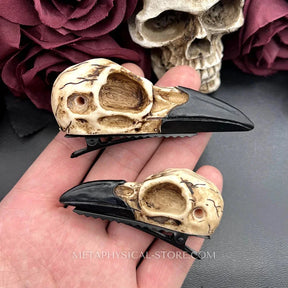 Raven Skull Hair Clip