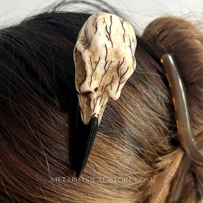 Raven Skull Hair Clip