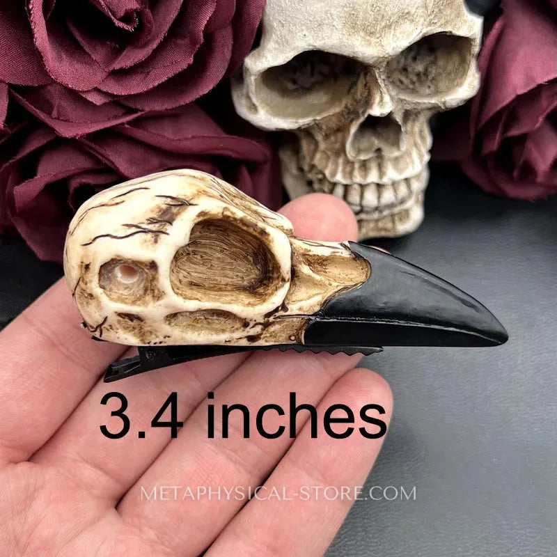 Raven Skull Hair Clip - Large