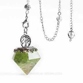 Tree of Life Orgone Pendulum - Olive green