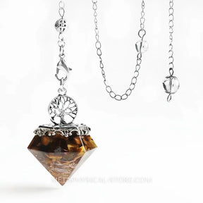 Tree of Life Orgone Pendulum - Tiger eye