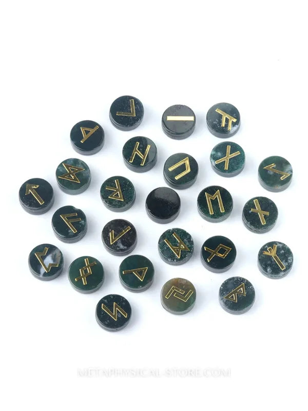 Viking Runes Oval - Indian agate