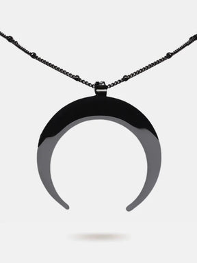 Black Crescent Moon Necklace