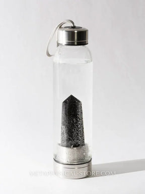 Black Obsidian Crystal Water Bottle - Obsidian