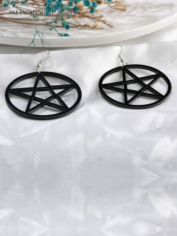 Black Pentagram earrings