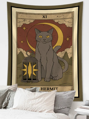 Cat Tarot Tapestry - S - 150x100cm / The hermit