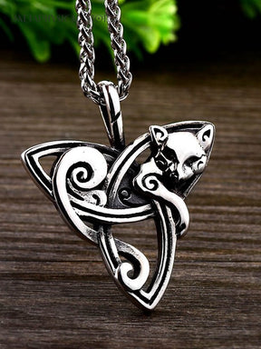 Cat triquetra necklace
