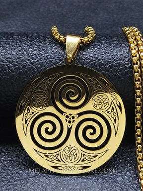 Celtic Triskele Necklace - Gold