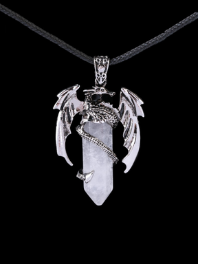 clear crystal dragon necklace