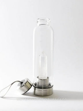 Clear Quartz Crystal Water Bottle - Clear quartz