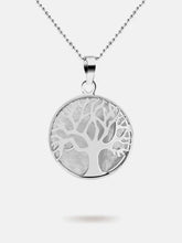 Clear quartz Tree of life necklace