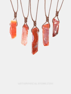 Crystal Slice Necklace Red agate