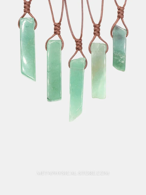Crystal Slice Necklace Green aventurine