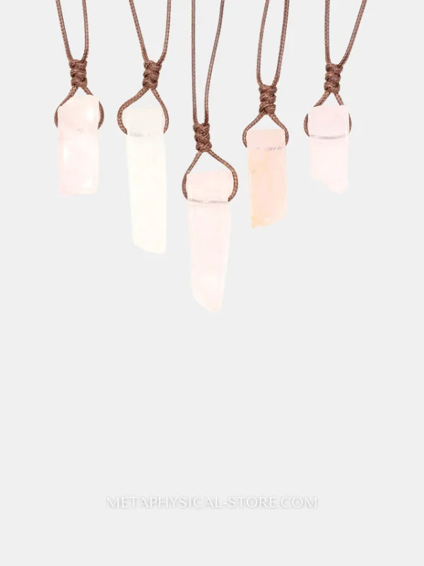 Crystal Slice Necklace Rose quartz