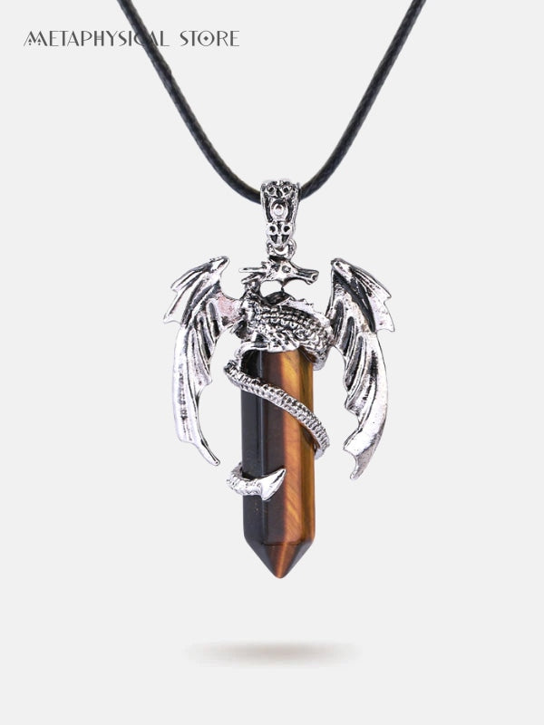 Tiger eye Dragon necklace