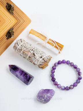 Energy Cleansing Smudge Kit With Amethyst