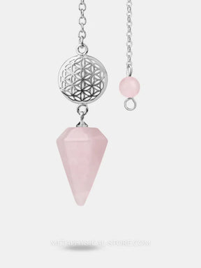 Flower of Life Pendulum - Rose quartz