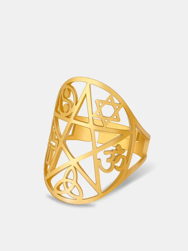 Gold Pentagram Ring