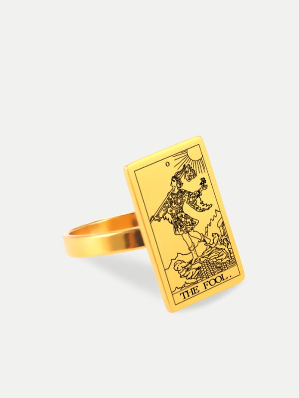 Gold Tarot card ring