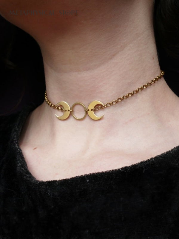 Gold witch necklace