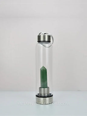 Green Aventurine Crystal Water Bottle - Green aventurine