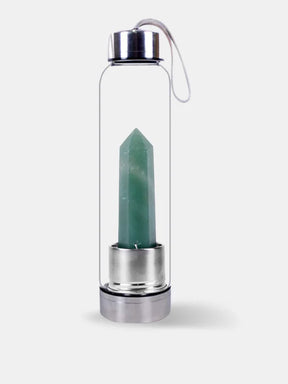Green Aventurine Crystal Water Bottle - Green aventurine
