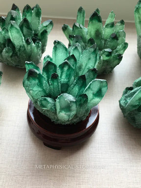 Green Ghost Quartz Crystal Cluster