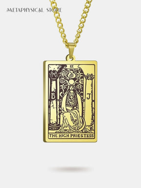 High Priestess Tarot card necklace