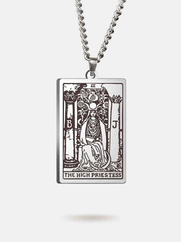 High Priestess Tarot card necklace