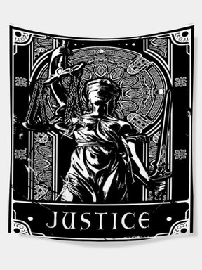 Justice tarot card tapestry