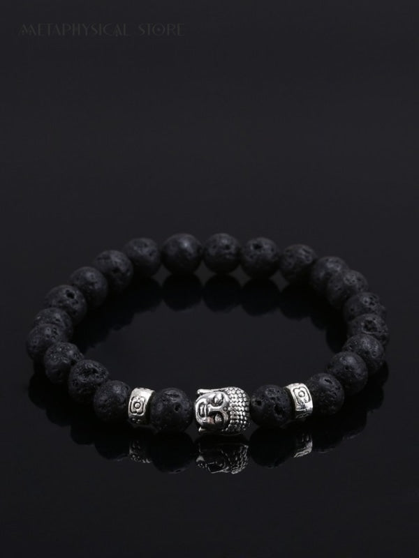Lava rock Buddha bracelet