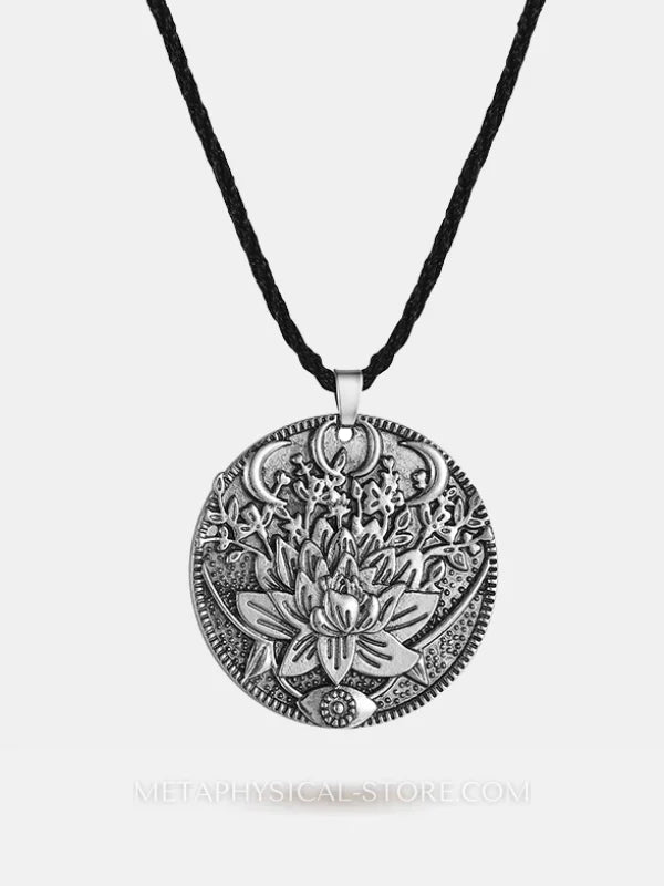 Lotus Flower Necklace - Silver