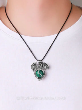 Malachite Dragon Necklace - Malachite