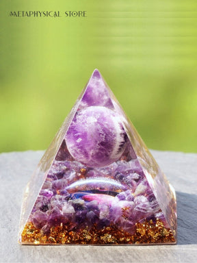 Orgonite amethyst crystal pyramid