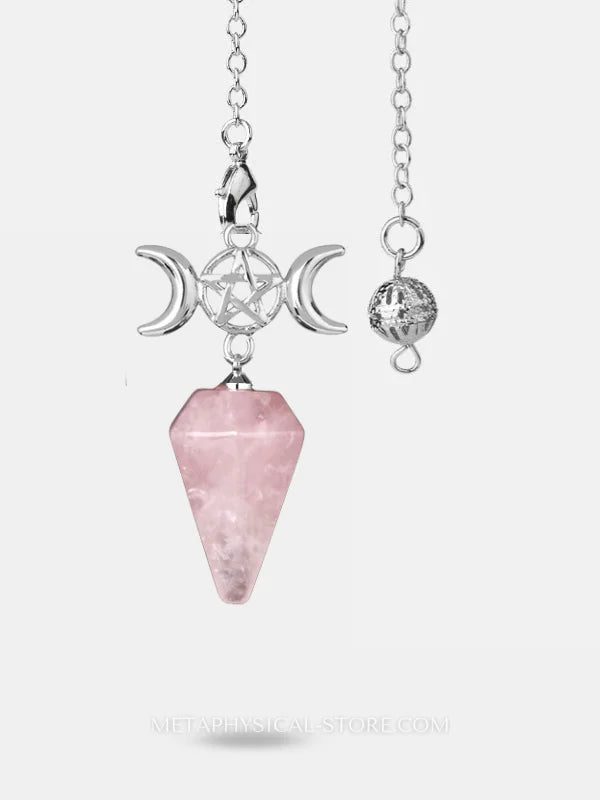 Pentacle Pendulum - Rose quartz
