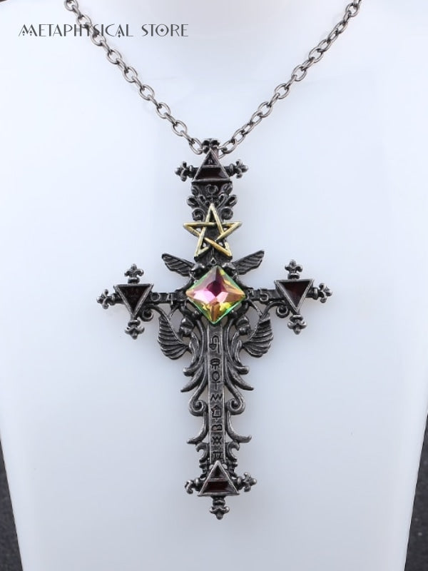 Pentagram cross necklace