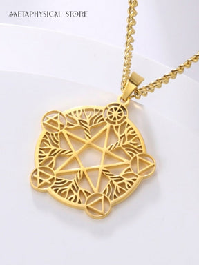 Pentagram five element silver necklace