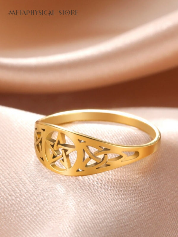 Gold Ripentagram Ring Pentagram ring | Metaphysical Store