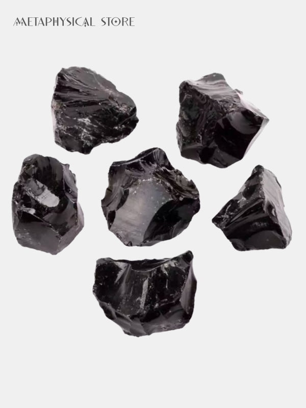 Raw black obsidian