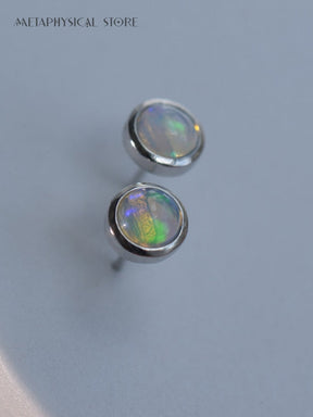 Real opal stud earrings