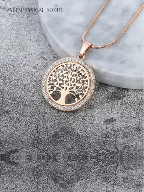 Rose gold Tree of life necklace