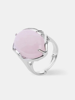 Rose quartz crystal ring