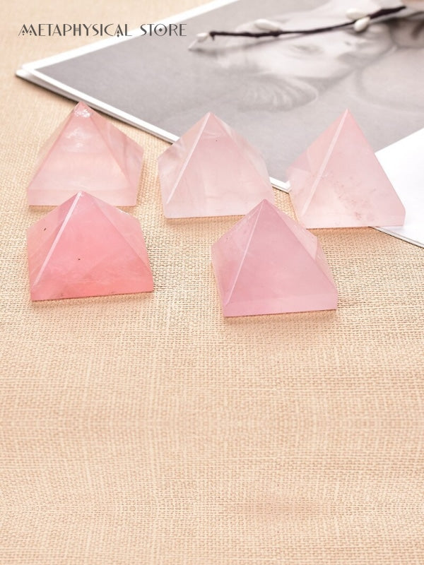 Rose quartz pyramid