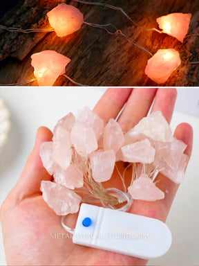 Rose quartz string lights